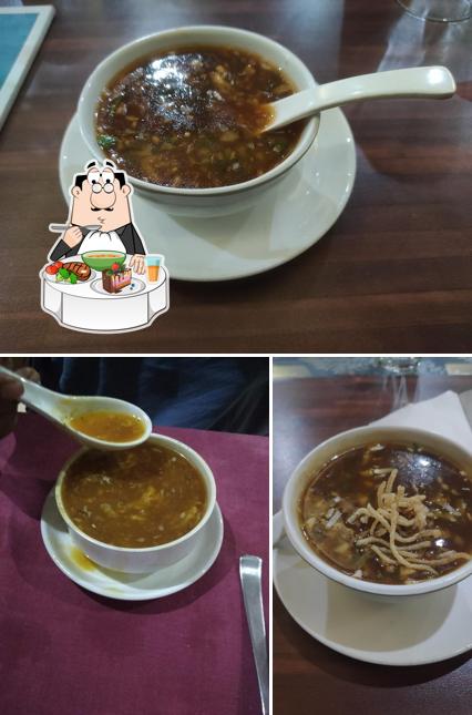 Hot and sour soup at The Sarovar court