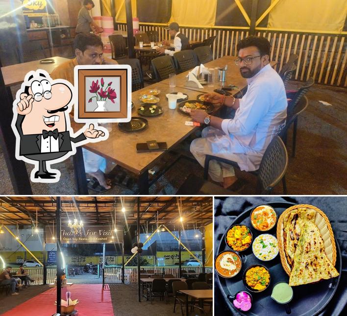 The interior of Open Sky Restaurant Keshod