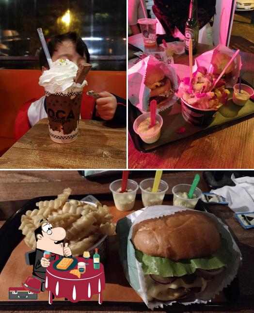 Oca Burger Campolim provê uma escolha de pratos doces