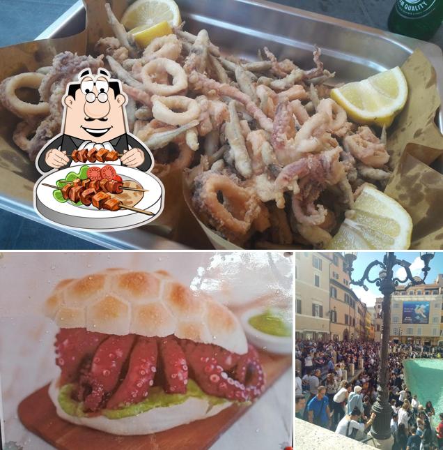 Questa è la foto che raffigura la cibo e esterno di Il Mangiatutto La caletta