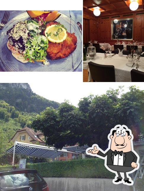 Questa è la immagine che mostra la interni e esterno di Restaurant Adler