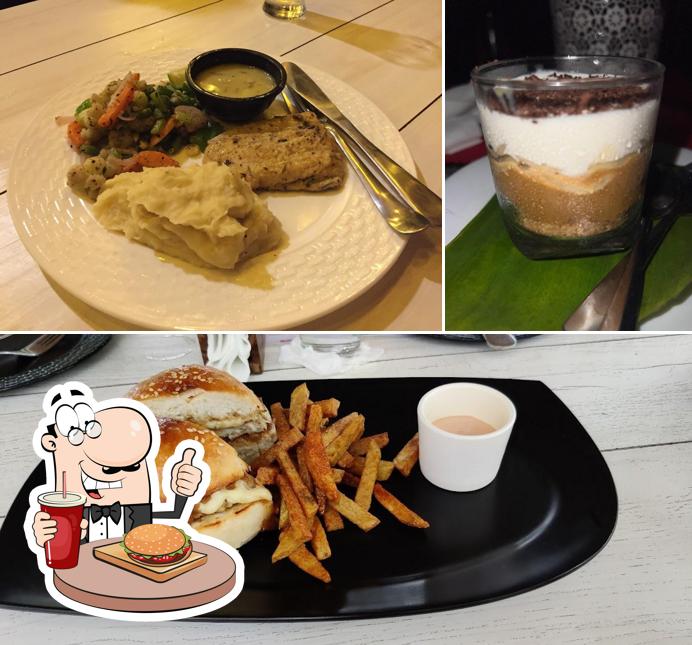 Order a burger at Cafe Salt Water