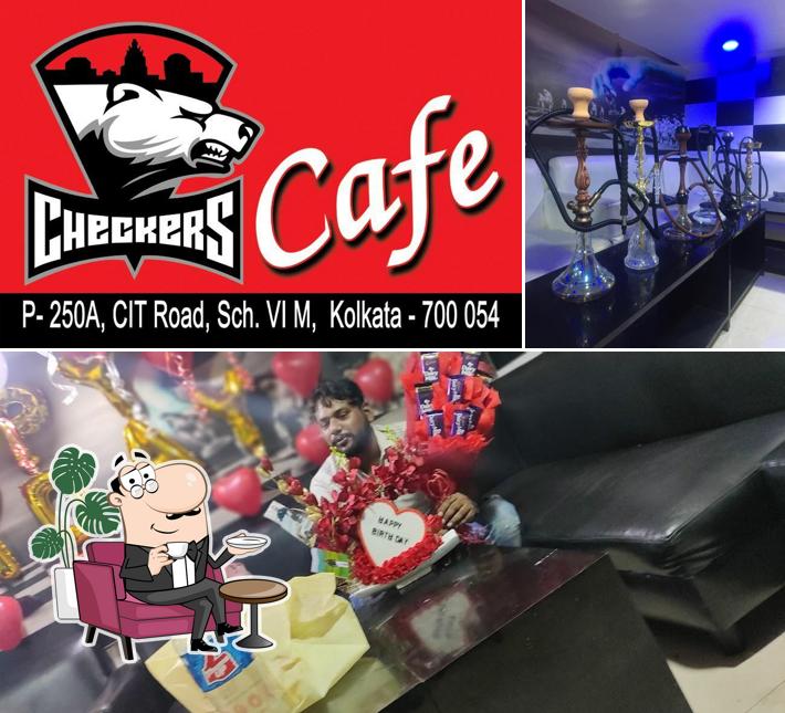 The interior of Checkers Cafe