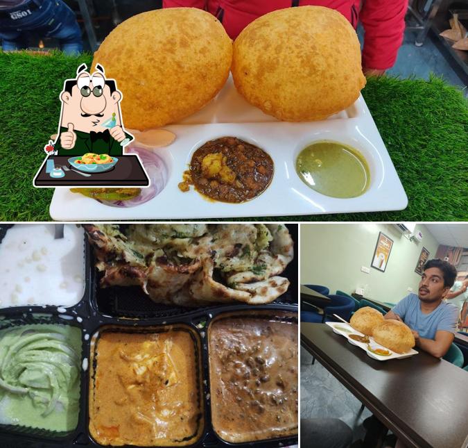 The picture of food and interior at Nagpal's Chole Bhature Sonipat
