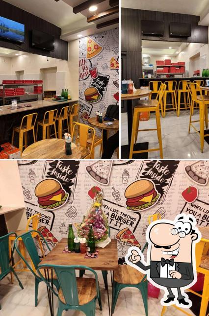 The interior of Laziz Pizza