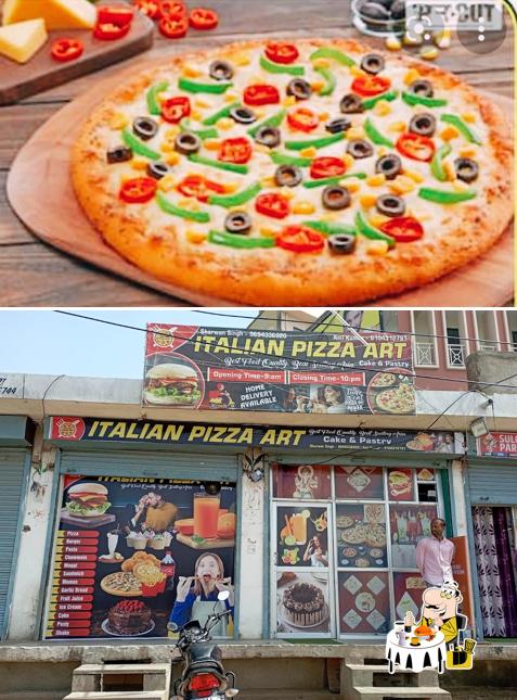 Meals at Italian pizza Art