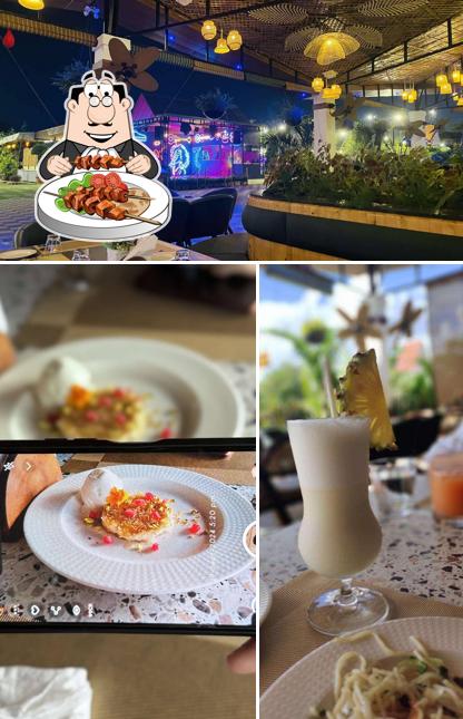 Among various things one can find food and interior at River Deck Cafe