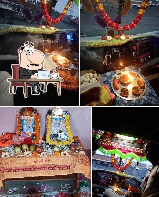 The photo of Choudhary Hotel Rajsthani dhaba’s interior and food