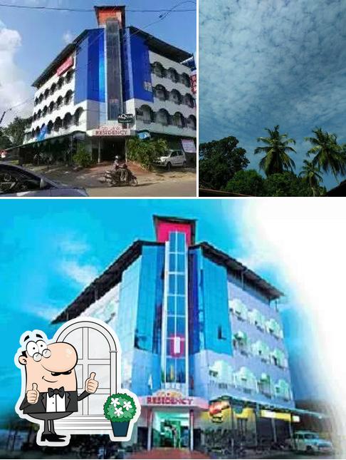 The exterior of hotel soorya residency