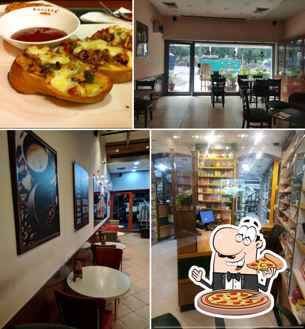 Try out pizza at Barista