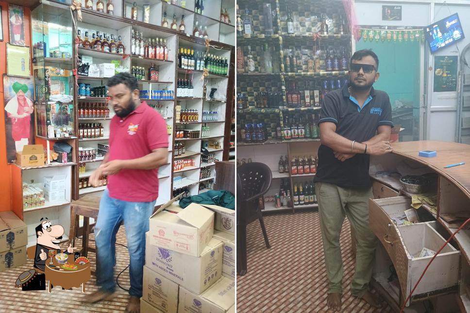 Take a look at the photo showing food and interior at Nakshatra Wines MRP Store