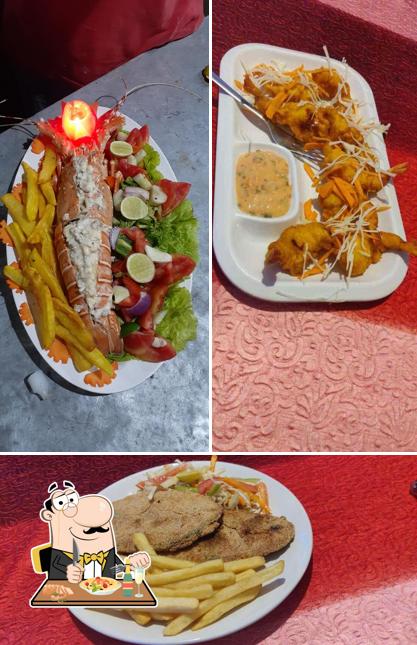 Food at Domnick beach shack