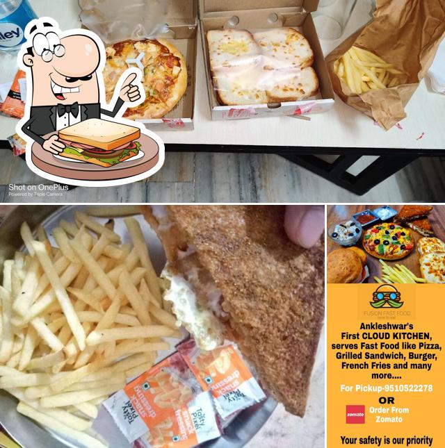 Grilled cheese sandwich at Fusion fast food