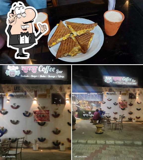 Check out the picture showing interior and food at Chai Coffee Bar