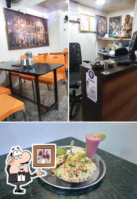 The image of interior and food at Hotel Shivneri