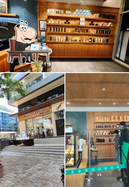 The interior of Starbucks
