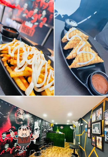 This is the photo showing food and interior at The Chai Bucks