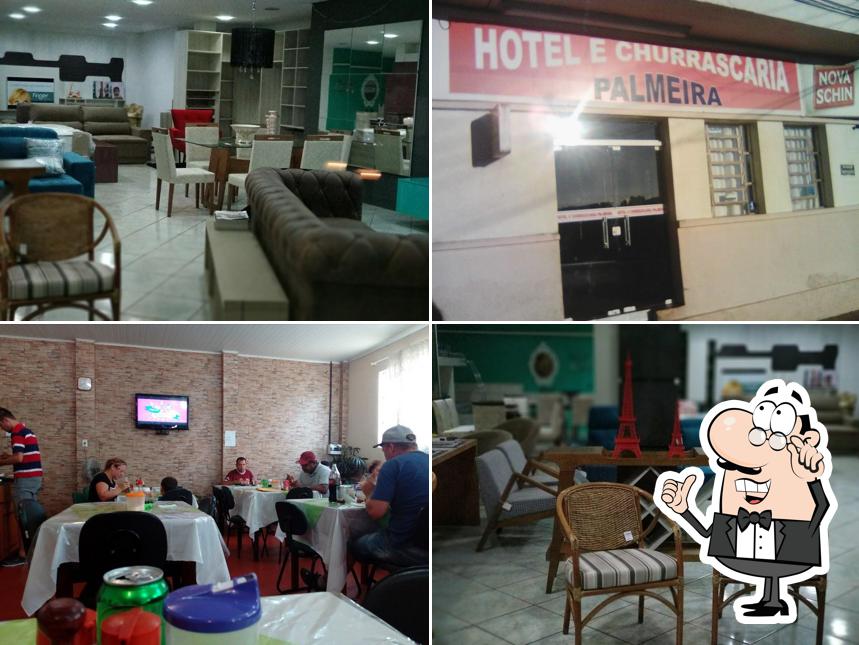 Veja imagens do interior do Hotel e churrascaria palmeira