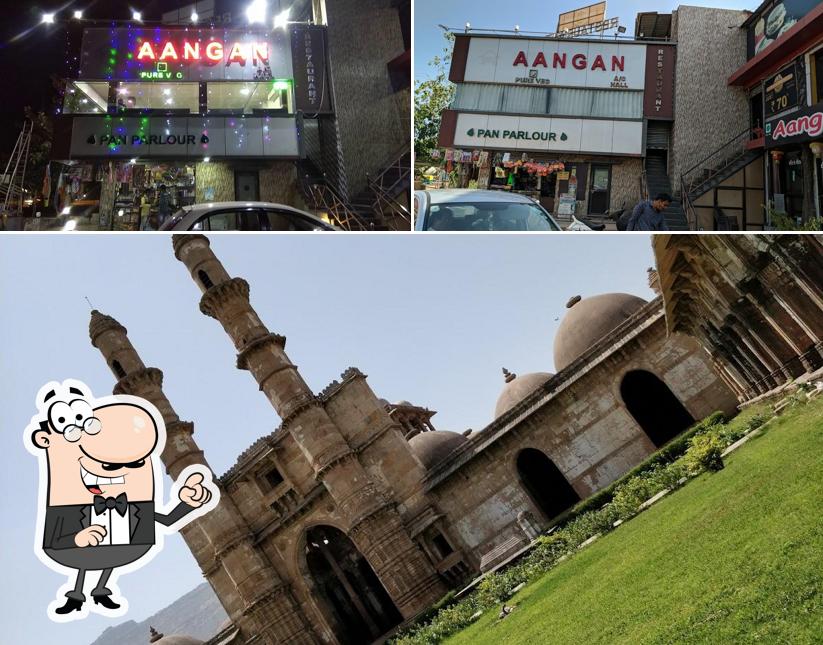 The exterior of Aangan A/C Restaurant (Pure Veg)