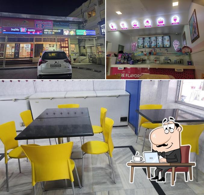 This is the picture displaying interior and exterior at Baskin Robbins