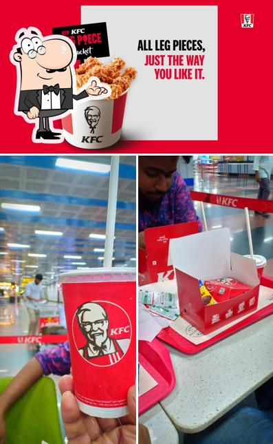 Take a seat at one of the tables at KFC