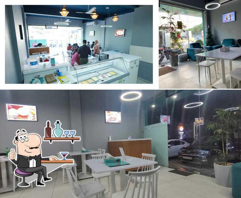 The interior of Kiwi happiness lounge Roko ice creams