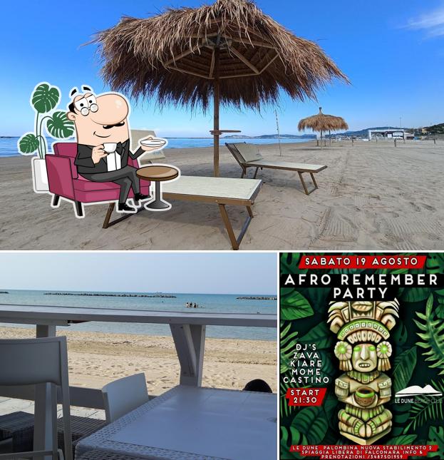 Gli interni di Le Dune Beach Bar