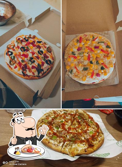 Pick various types of pizza