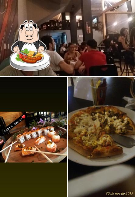 A ilustração do Deck66’s comida e interior
