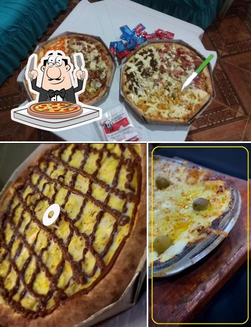 Escolha diferentes variedades de pizza