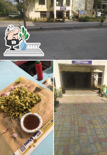 The image of exterior and meat at Mayur Bhajiya Canteen