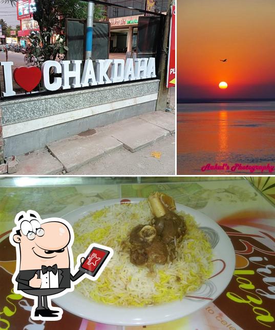 The restaurant's exterior and food
