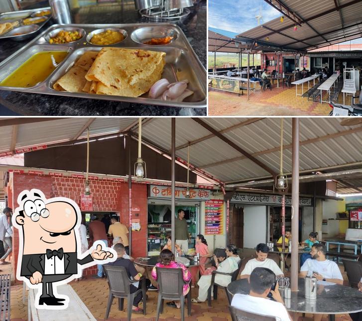 The restaurant's interior and food