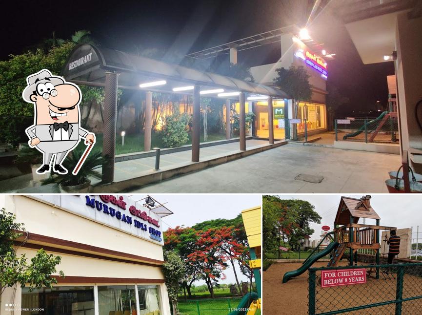 The image of Murugan Idli Shop’s exterior and play area