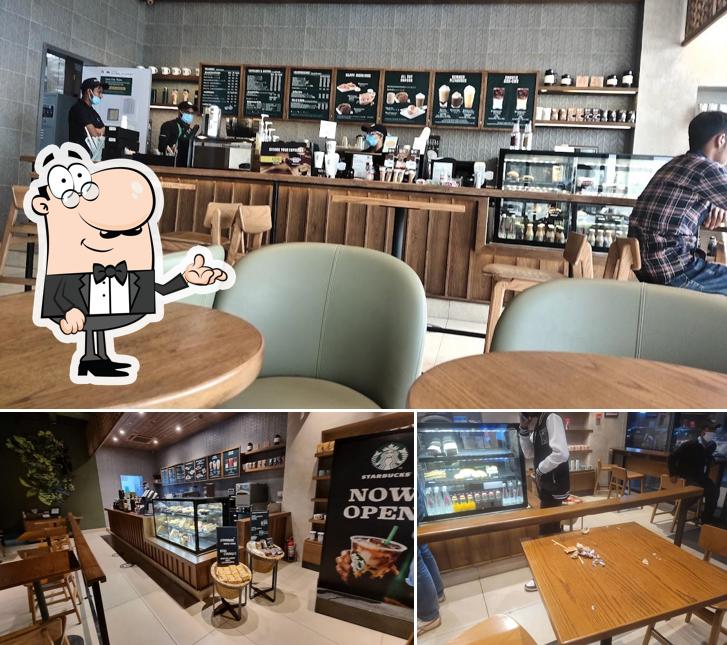 The interior of Starbucks