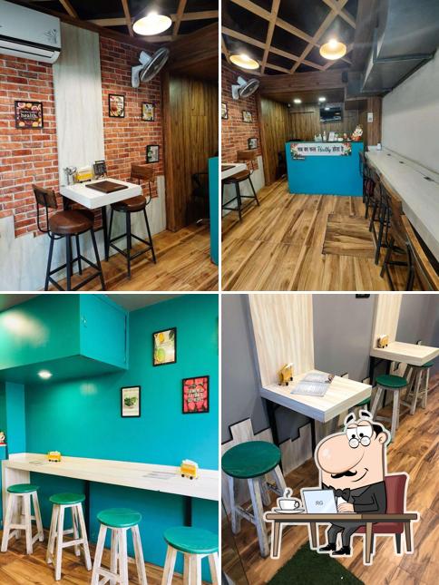 Take a seat at one of the tables at Healthy Chef