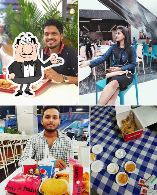 Take a seat at one of the tables at KFC