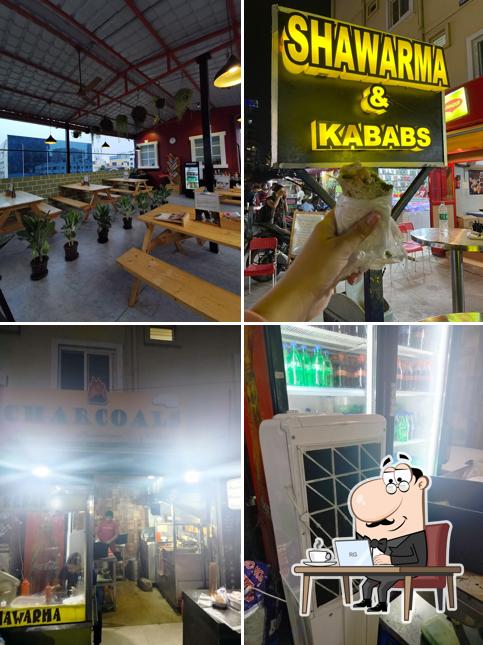 The interior of Charcoals Shawarma & Kebabs