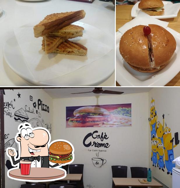 Get a burger at Cafe Creme