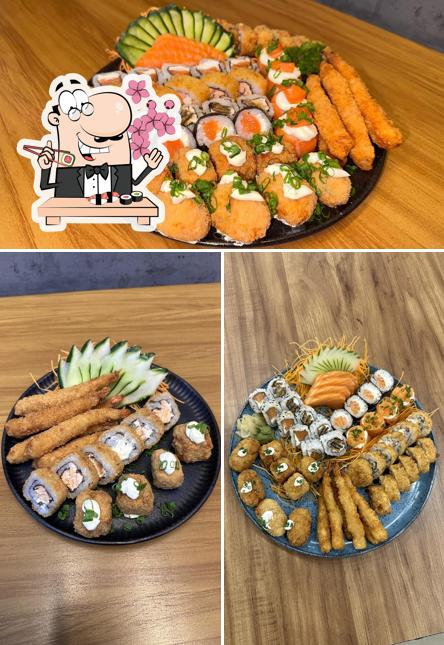 Escolha diferentes opções de sushi