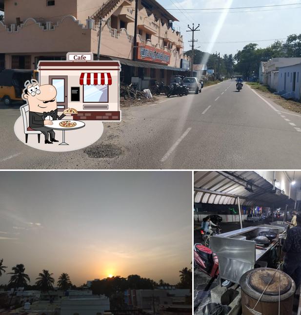 This is the picture showing exterior and food at HOTEL SRI VENKATESWARA