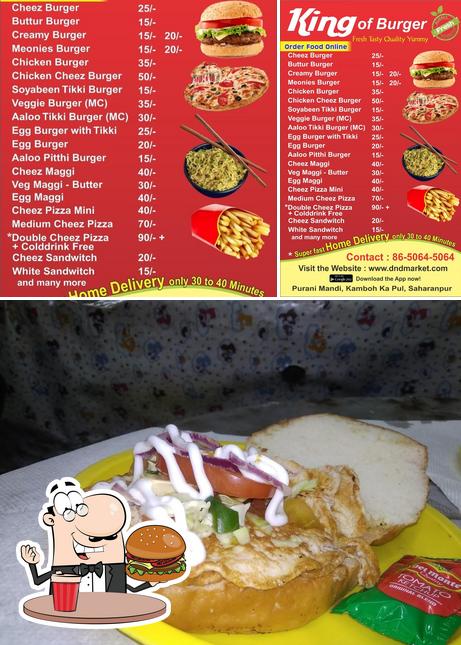 King of burger - cheese pizza in saharanpur-egg burger in saharanpur