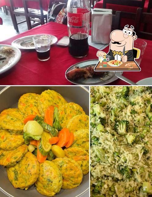 Confira a imagem apresentando comida e bebida no Restaurante Moinho de Minas