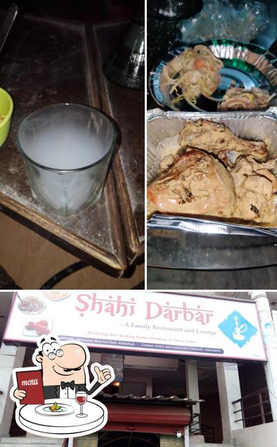 Take a look at the image showing food and exterior at Shahi Darbar