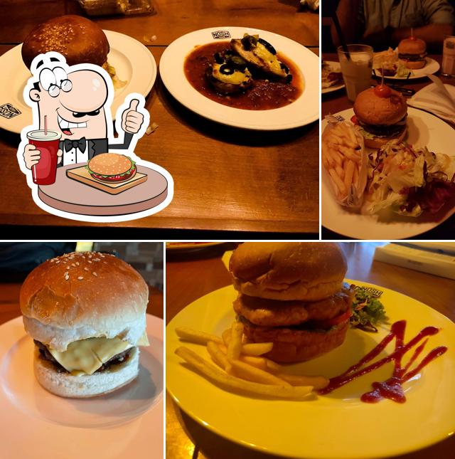 Get a burger at Nosh Haus Metro Pillar 106