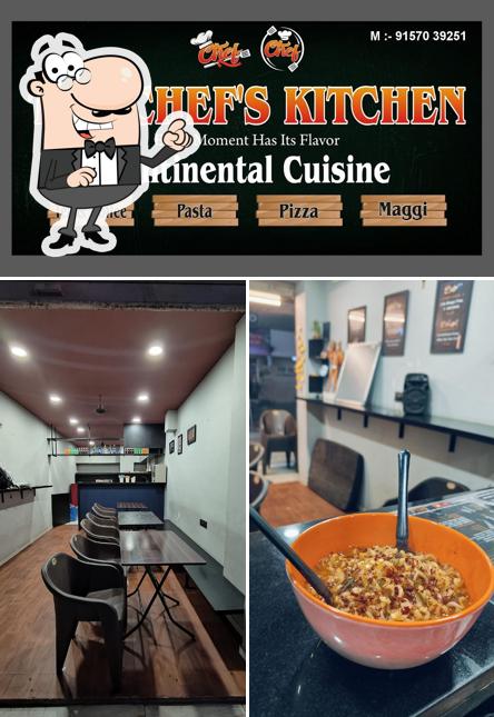 The picture of interior and food at THE CHEF'S KITCHEN