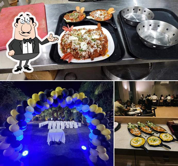 The image of interior and food at Planet Family Resto