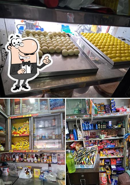 Take a look at the photo depicting interior and food at Shantinath Dairy And Sweet