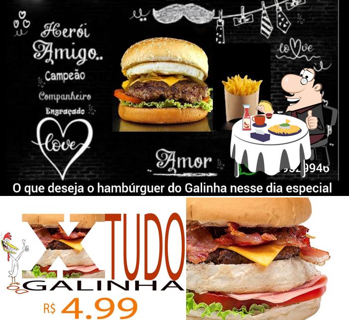 Peça um hambúrguer no Hamburgueria do Galinha