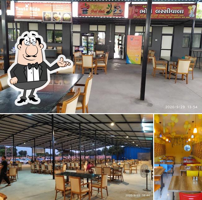 The interior of Happy's Dal Bati Restro & Cafe
